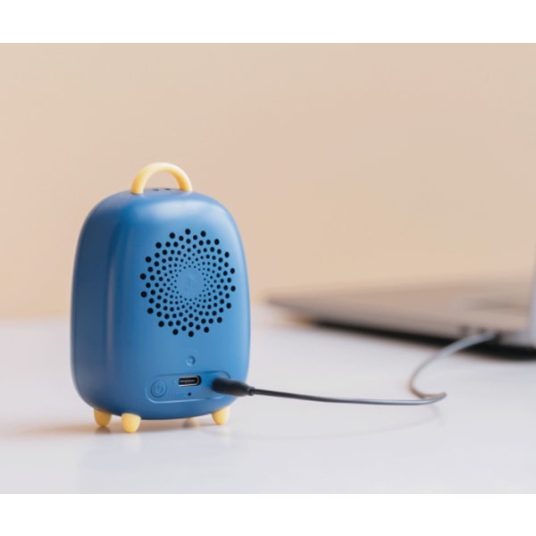 Bluetooth högtalare, liten söt tecknad husdjurskapselhögtalare (blå),