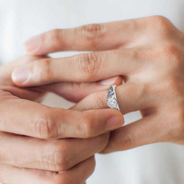 Kompakt ring Delikat Smidig Långvarig Legering Gem Ring För Alla Hjärtans Dag Blue US 6