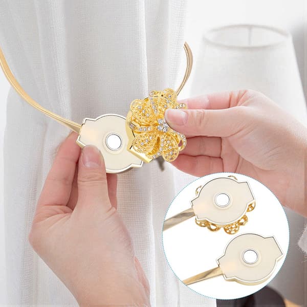 Foldbar Magnetisk Blomster Bælteclips Spændeholder Tilbehør Hjem Guld