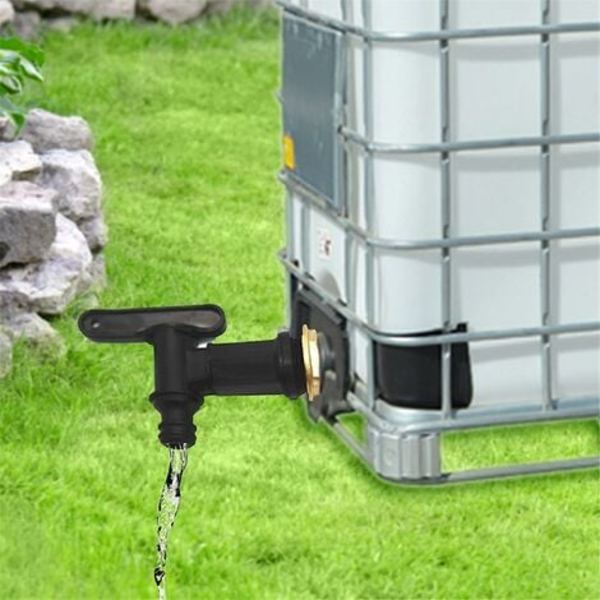 Kran Tank 1000l, Kran Plast Vann Tank Kran For Regnvannsamler, 3/4\" Kran Adapter Samlere Kran For I