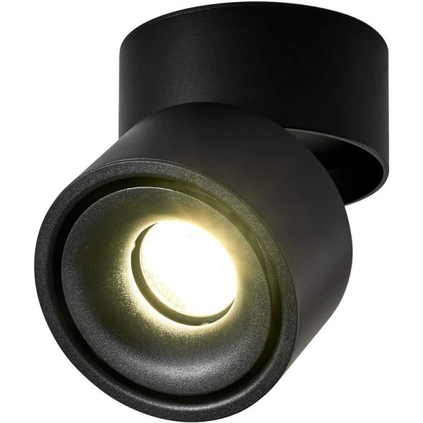 Svart och vit hopfällbar COB LED-spotlight (svart neutralt ljus 10W)