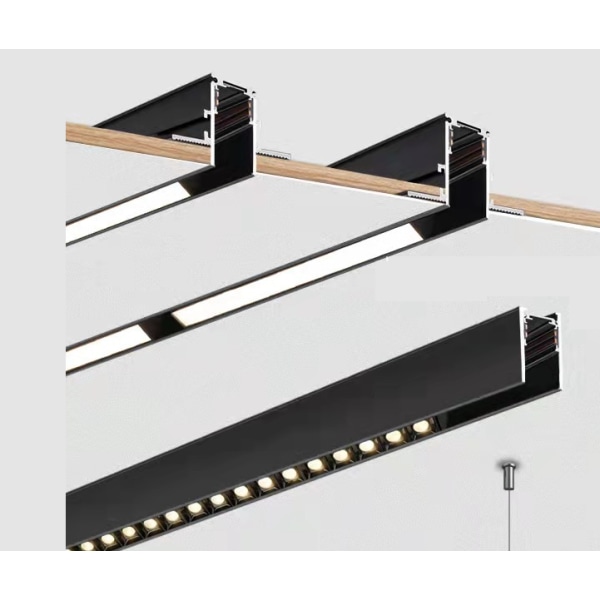 Integroitu LED 48V magneettiratavalo, ei päävalaisimen säleikön valaistusta, esillä oleva ja piilotettu asennus ilman reunaa (48V 12W magneettinen taitto