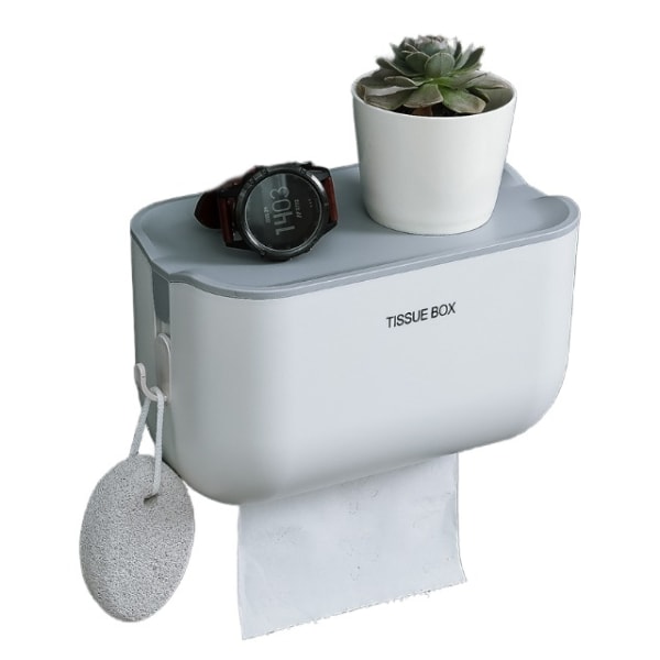 Mjukpapperslåda ingen stansning, vattentät förvaring av toalettpapper (vit)