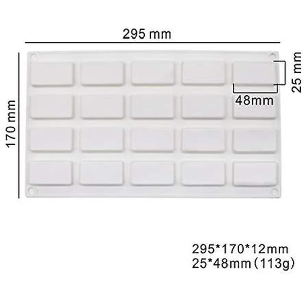 Rektangulär Mousse form, (20 rektanglar 113g)