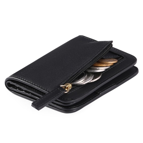 Lyxig plånbok i äkta läder med ficka för kvinnor Miniplånbok med ID-kortsfönster