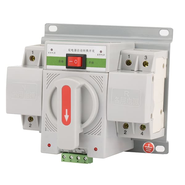 220V 63A 2P Mini Dobbelt Strøm Automatisk Overførselsafbryder Afbryder