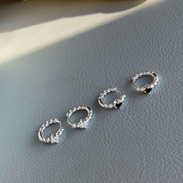 Ear Clipbeads S925 Silver Fashion Jewelry Ac5215 white
