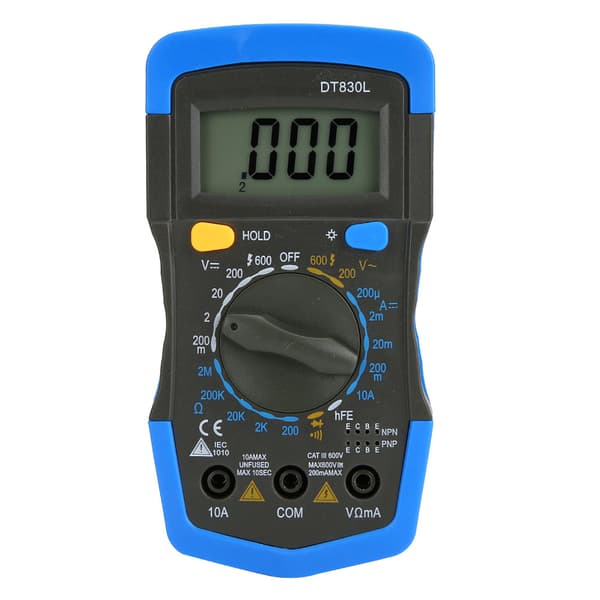 Bärbar LCD Digital Multimeter AC DC Spänningsströmtestare DT830L