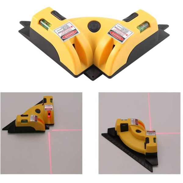 Laser niveau, ret vinkel 90 grader vandret og lodret Laser niveau linje projektion Firkantet niveau justering Layout Værktøj Infrarød niveau, gulv linje L