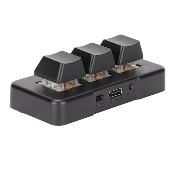 RGB Baggrundsbelyst 3-tasters Mini Mekanisk Programmerbart Makro Tastatur USB Interface Plug and Play Sort