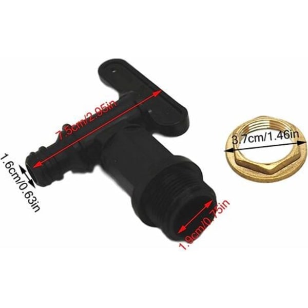 Kran Tank 1000l, Kran Plast Vann Tank Kran For Regnvannsamler, 3/4\" Kran Adapter Samlere Kran For I