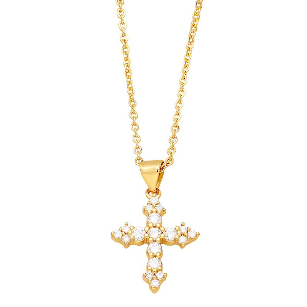 Halskæde Vintage Zircon Cross Fashion smykker Ac10427 Blue