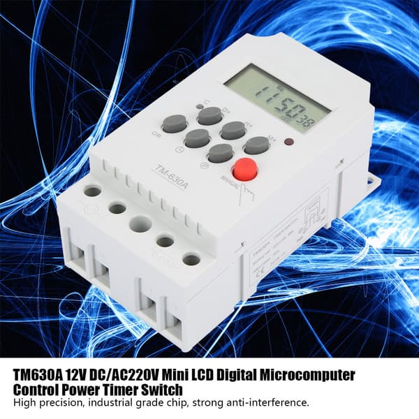 TM630A AC220V Mini LCD Digital Microcontroller Strømtimer Switch