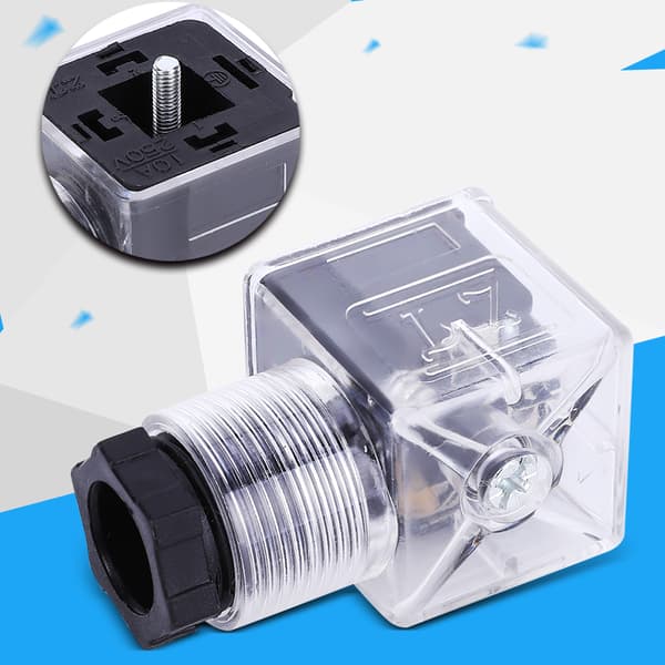 5 stk. hydraulisk magnetventilprop med lys, transparent, universal AC 220V