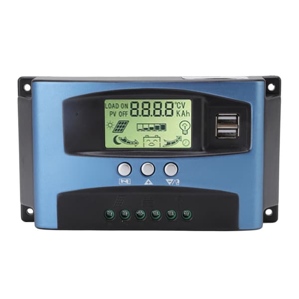 MPPT Solarladdningsregulator 100A 12V 24V Dubbel USB LCD-skärm Multipel Spårningsalgoritm