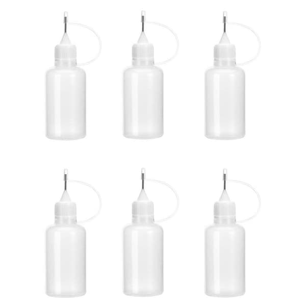 6-pack 30 ml limflaskor med nålspets DIY pappersquilling konstverktyg