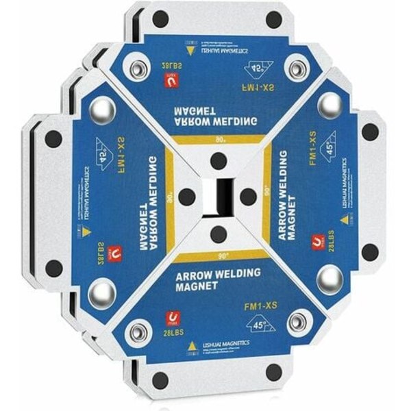 Svetsmagneter, Magnetsvets Fyrkantig - 4 Styck Fyrkantig Magnetisk Positioner för Vinkelfäste 45°,90°,135°,12,5kg Magnetsvetstillbehör Fyrkant