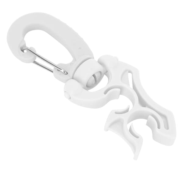 Plastik Scuba Dykning BCD Åndedrætsregulator Slangeholder Quick Release Spænde Fast Krog Tilbehør Hvid
