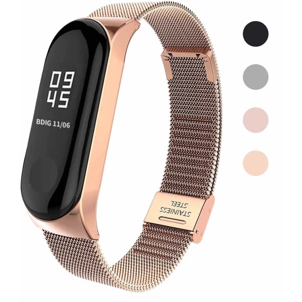 Mi Band 3/4 metalstrop, rosa guld