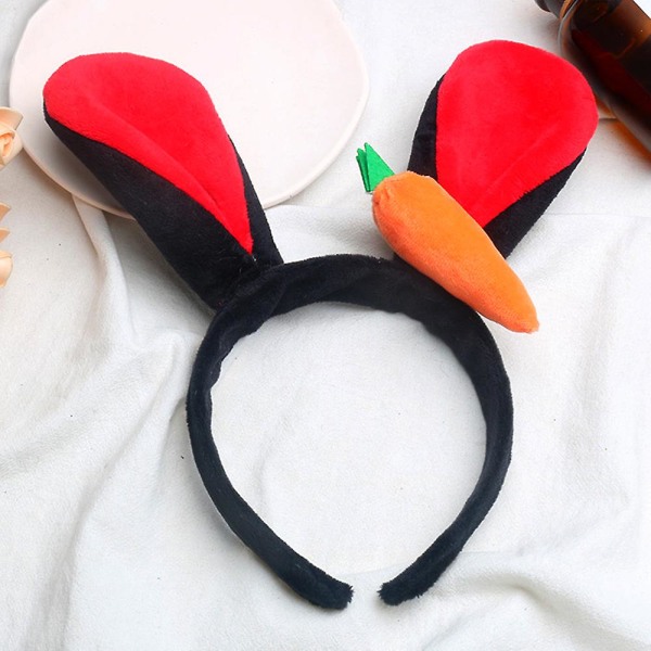 Rabbit Ears -päänauhat porkkana-asulla, cosplay-koristeella retkijuhliin Pink