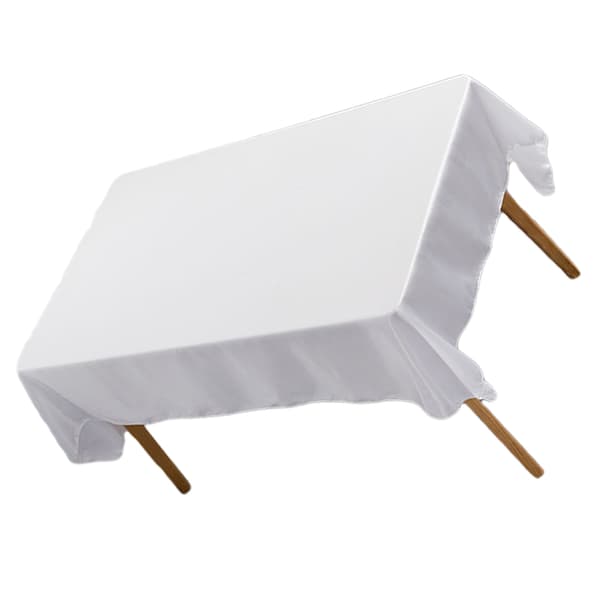 Hvit rektangulær duk i polyester 145x305cm for middagsselskap, bryllup, bankett, hotell