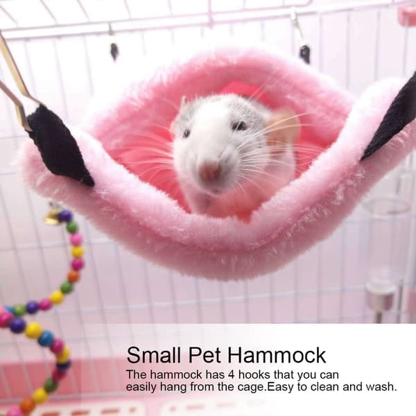 Rosa Hamster Hängande Säng Varm Vinter Husdjursgrotta Sovbur Rosa