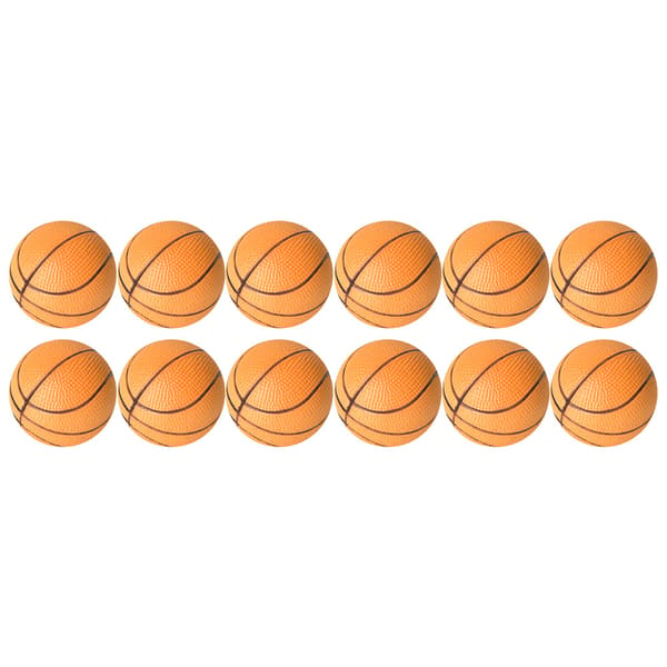 12 stk. 6,3 cm Bløde EVA Elastiske Bolde til Børnelegeplads - Trykreducerende Stressbold til Børn - Basketball