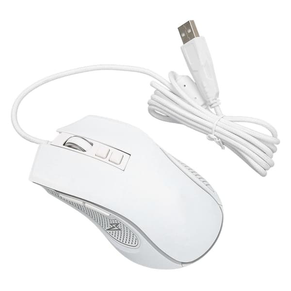 USB 2.0 Gaming Mus RGB Bakgrunnsbelysning 4 Justerbar DPI Optisk Sensor Ergonomisk Bærbar Hvit