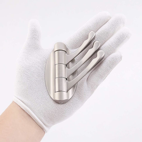 Solid metal drejekrog Heavy Duty Folde Svingarm Triple Frakkekrog Med Multi Tre foldbare Arme Håndklæde/tøj Ophæng Til Badeværelse Køkken Garage