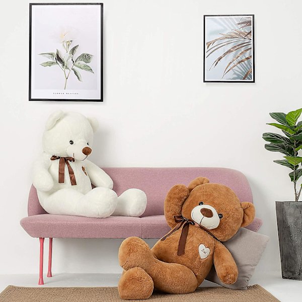 Söt Teddybjörn Figur-Mörkbrun 80cm.