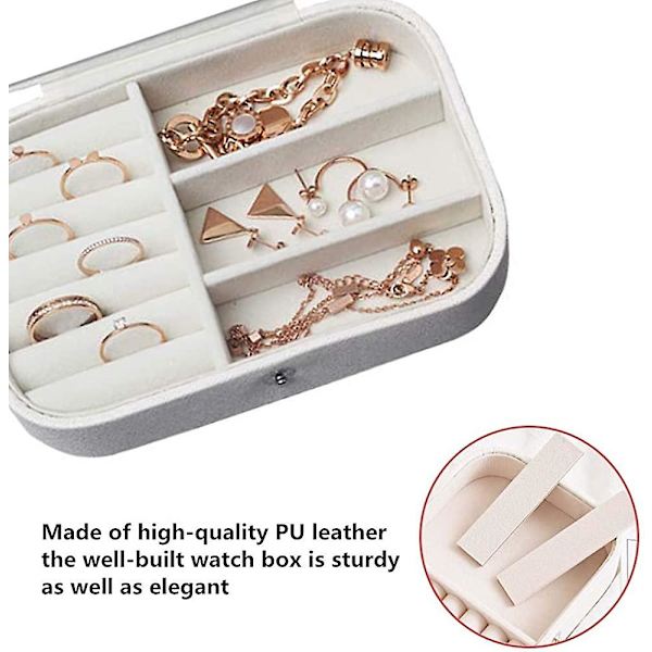 Gliving Smykkeskrin Organizer - Rejse Smykker Opbevaring Etui Til Ringe Øreringe Halskæde Armbånd Pu Lædersmykker Gaveæske Til Piger Kvinder