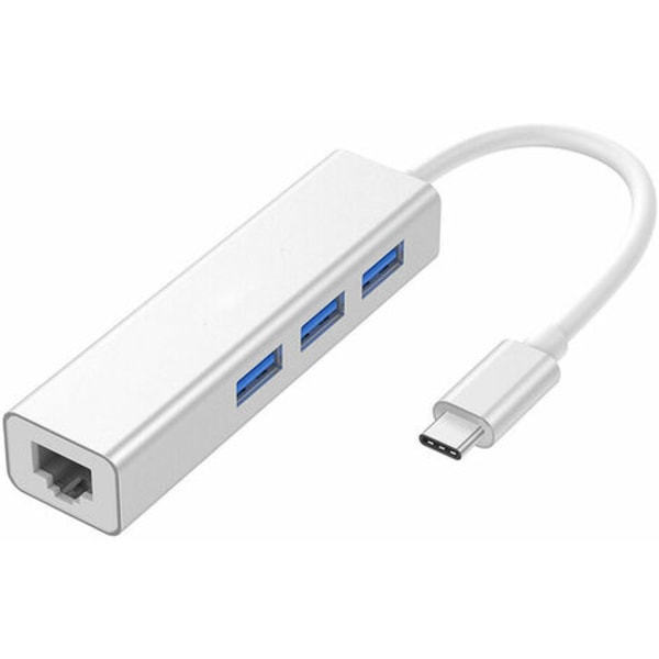 USB C - Gigabit Ethernet -sovitin USB C - USB 3.0 10/100/1000 RJ 45 LAN -verkkosovitinkaapeli, tukee Windows 8/7/10