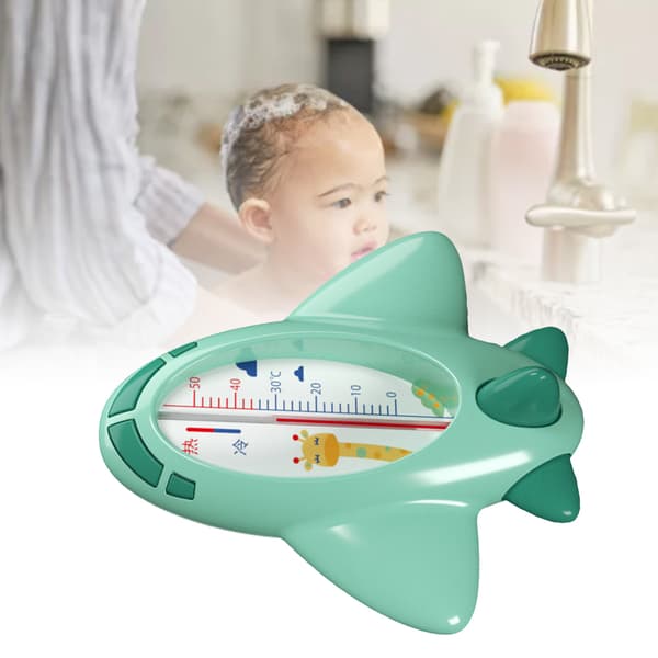 Flyformet Baby Bade Termometer Grønn Multifunksjonell Vanntemperaturmåler