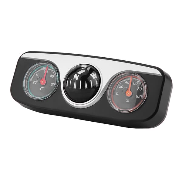 3 i 1 Bil Dashbordfeste Navigasjonskompass Termometer Hygrometer