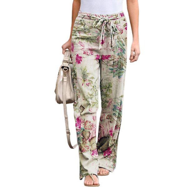 Damblommiga dragsko Lösa komfortbyxor Red Flower 2XL