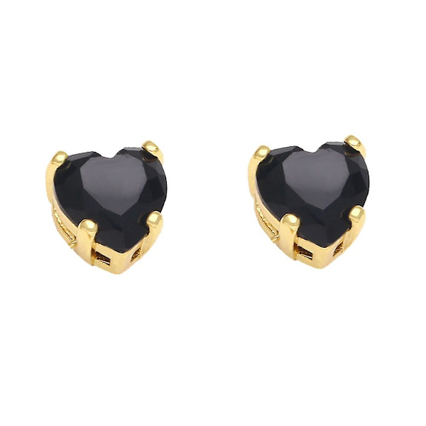 Örhängen Vintage Zircon Heart Stud Modesmycken Ac8858 Black