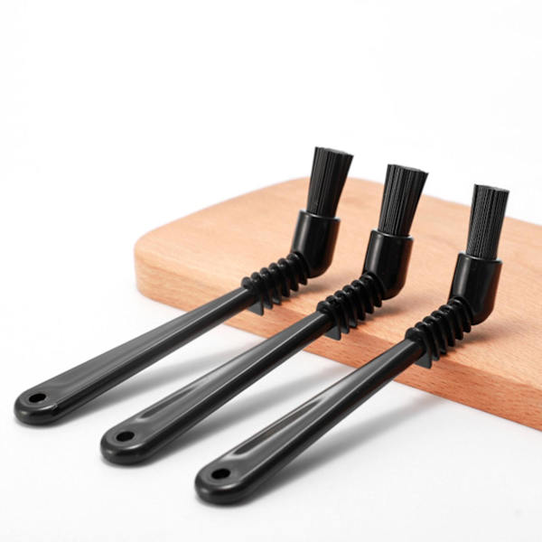 3 st Rengöringsborste Återanvändbar Bekväm att greppa armbågsdesign Ergonomisk styv kaffekvarn Rengöringsborststångstillbehör
