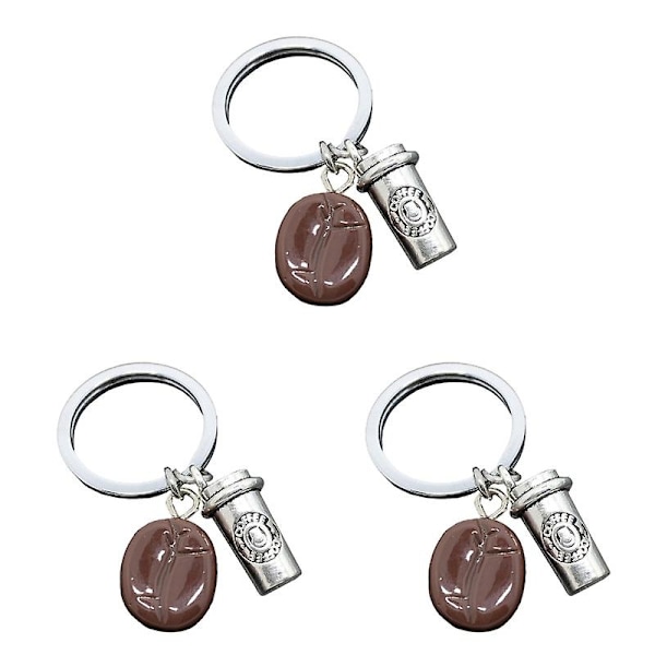 3 stk yndig kaffebønne ornament hængende kaffekop nøglering taske vedhæng
