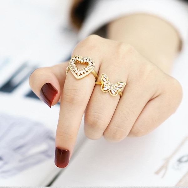 Sormus Vintage Zircon Heart Stud Muotikorut Ac8636 B
