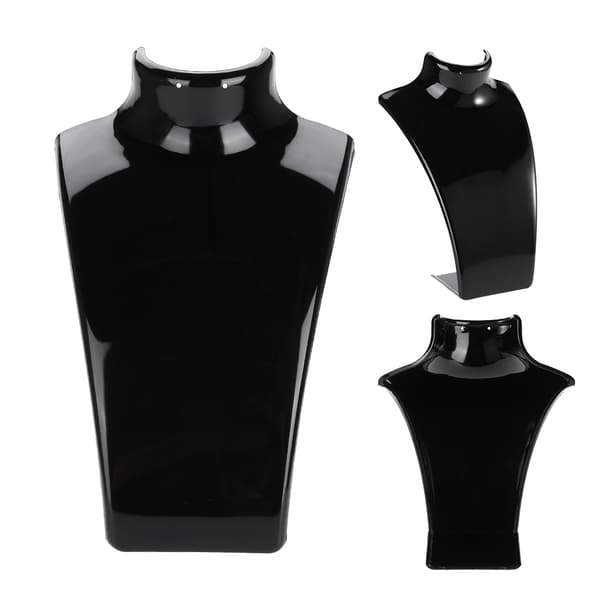 Sort Smykke Display Stand Halskæde Ørering Holder Mannequin Hoved Buste Model