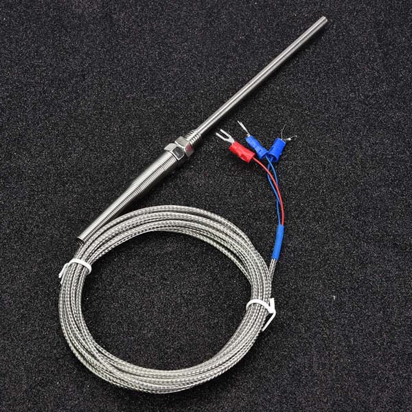 M8 Gänga PT100 Platinamotstånd Termoelement 100mm Sond Temperatursensor Kabel 0-400℃ 3m