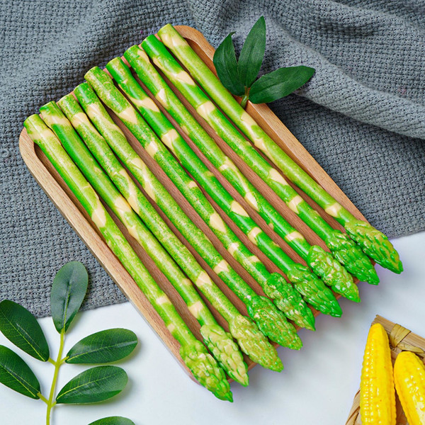 5 stk kunstige asparges farveægte realistiske pvc høj simulering kunstige grøntsager til køkken