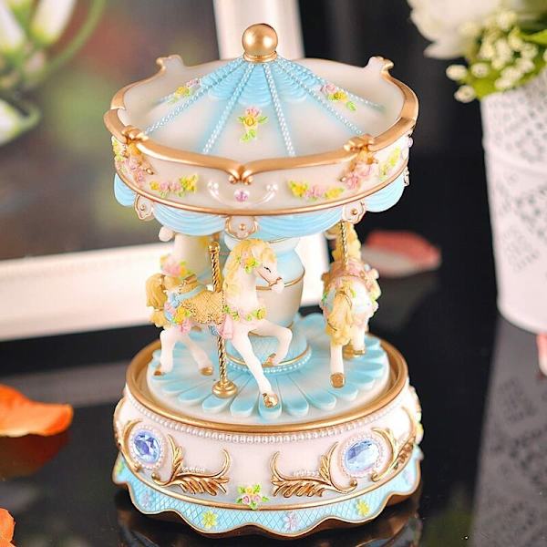 Carousel Music Box Heminredning Music Box (Blå [Music:Castle in THE sky])