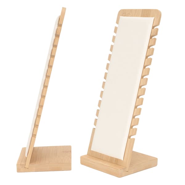 Bambu Professionell Smyckesdisplay Ställ Halsband Armband Hållare Organizer