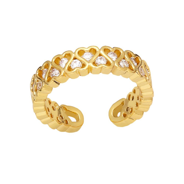 Ring Vintage Zircon Heart Stud Modesmycken Ac9721