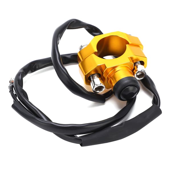 Universal Motor Stop Start Kill Switch med Monteringsbagplade til Motorcykel ATV 7/8in Styr Guld