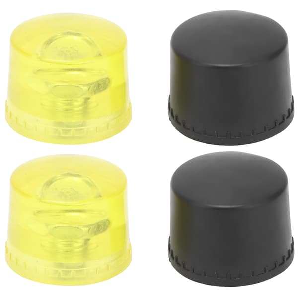 2 sæt gummihammerhoveder, udskiftningsspidser til hammer, gult sort 35 mm diameter