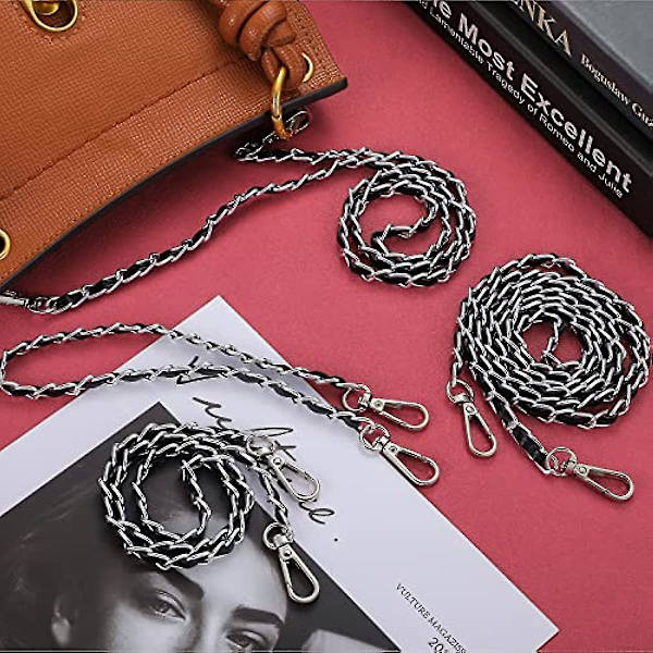 4 delar platt handväska Kedjerem Crossbody kedja Läder Järnväska Ersättningsrem med metallspänne för axelhandväska Kvinnor gör-det-själv handväska 157 236 31
