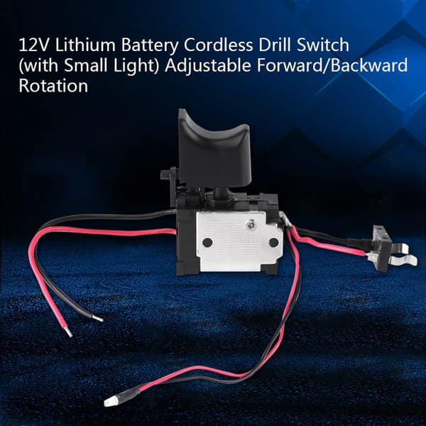 7,2 V till 24 V Litiumbatteri Sladdlös Borrmaskin Hastighetskontroll Trigger med LED-ljus