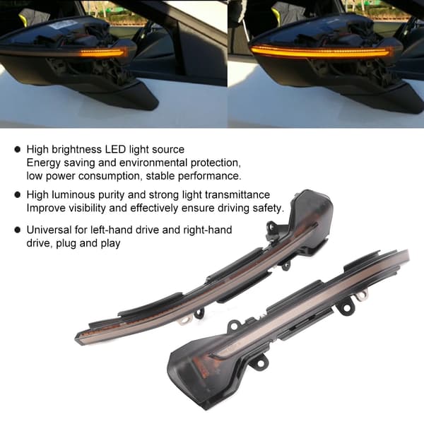 12V 1,8W dynamisk blinklysindikator Utvendig sidespeil Gule LED-lamper Passer til Seat LEON III 5F
